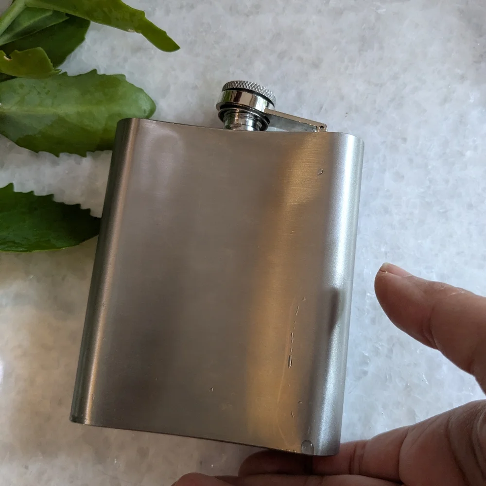 J. Crew Stainless Steel Flask Purple Plaid Cover